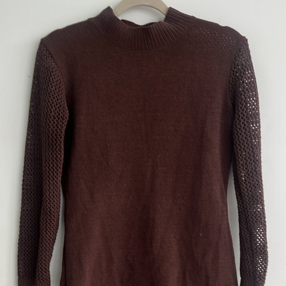 Zara Perforated Chenille Dress Brown Brown, Size L
